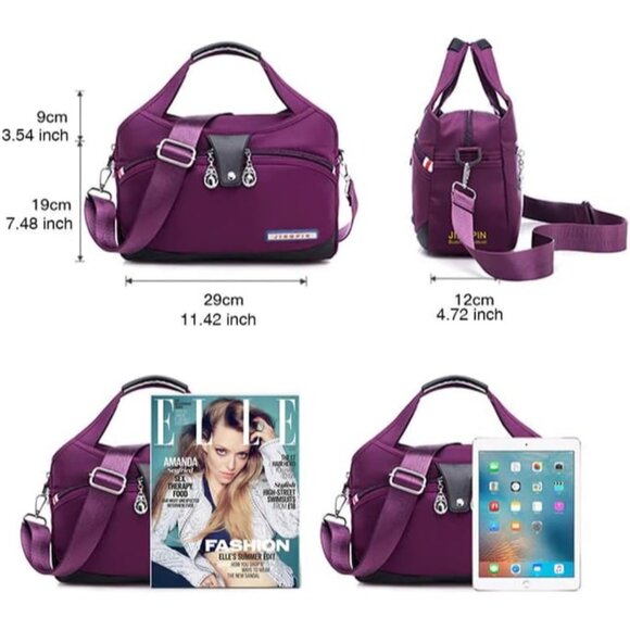 Crossbody Bag Nylon Waterproof Anti Theft Multi-pocket Travel Working Purse - Picture 6 of 8